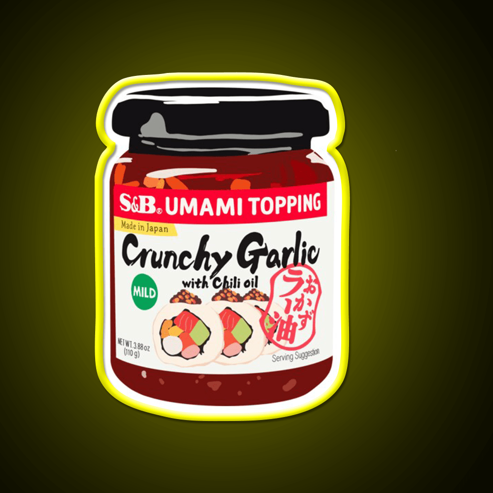 Crunchy Garlic Chili Oil Snack Food Led Neon Sign Rgb Color - Shineneon