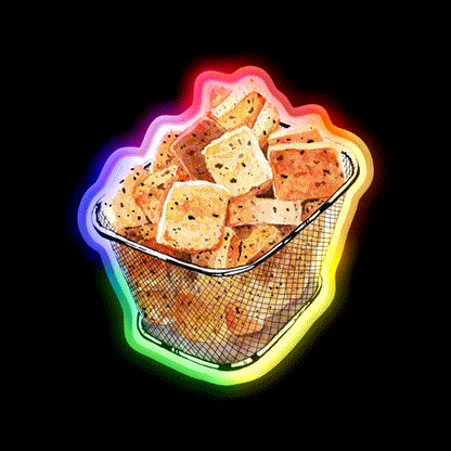 Crunchy Garlic Croutons Fast Food Led Neon Sign For Burger Place Rgb Color