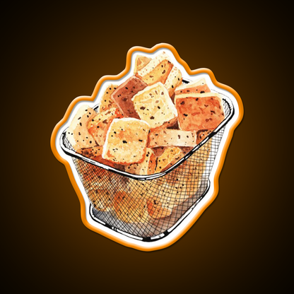 Crunchy Garlic Croutons Fast Food Led Neon Sign For Burger Place Rgb Color