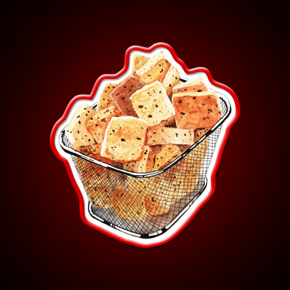 Crunchy Garlic Croutons Fast Food Led Neon Sign For Burger Place Rgb Color