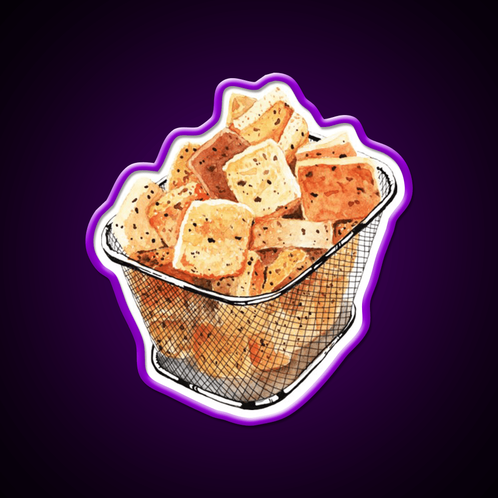 Crunchy Garlic Croutons Snack Food Led Neon Sign Rgb Color - Shineneon