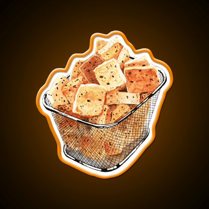 Crunchy Garlic Croutons Snack Food Led Neon Sign Rgb Color - Shineneon