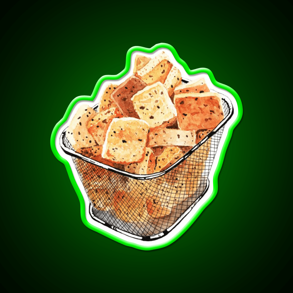 Crunchy Garlic Croutons Snack Food Led Neon Sign Rgb Color - Shineneon