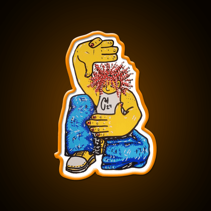 Crunchy Hands Portrait Doodle No 4 Nail Salon Led Neon Sign Rgb Color - Shineneon