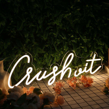 Crush It Yellow Led Neon Sign - Shineneon