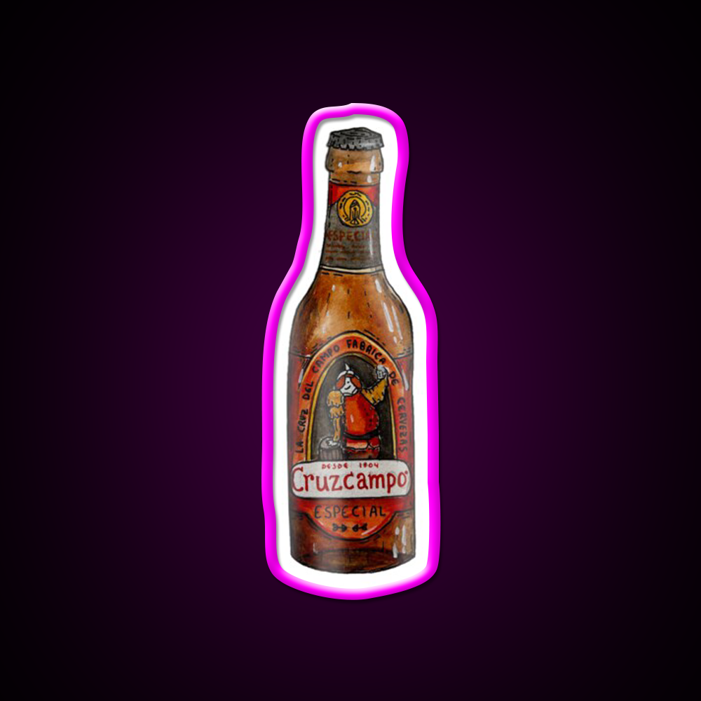Cruzcampo Beer Bar Decor Led Neon Sign Rgb Color - Neon sign mounted on wall in room
