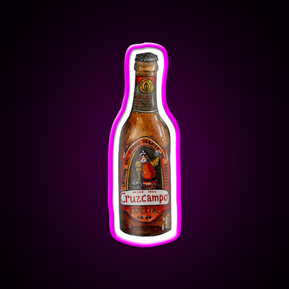 Cruzcampo Beer Bar Decor Led Neon Sign Rgb Color - Neon sign mounted on wall in room