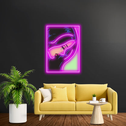 Crying Eyes Pop Artwork Business Led Sign