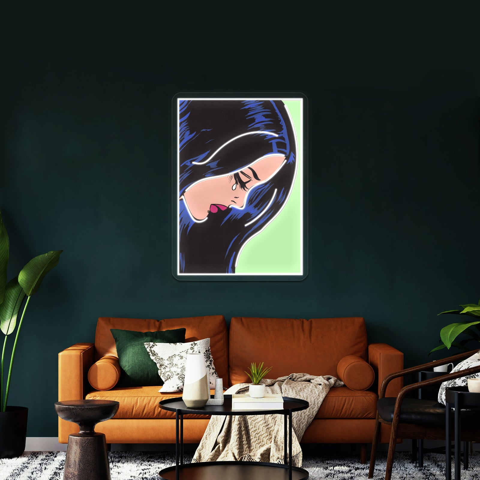 Crying Eyes Pop Artwork Business Led Sign