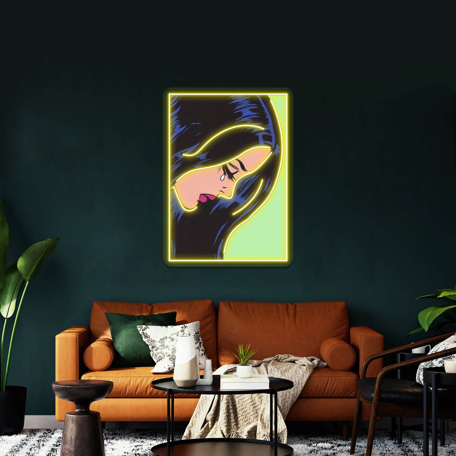 Crying Comic Girl Artwork Business Led Sign