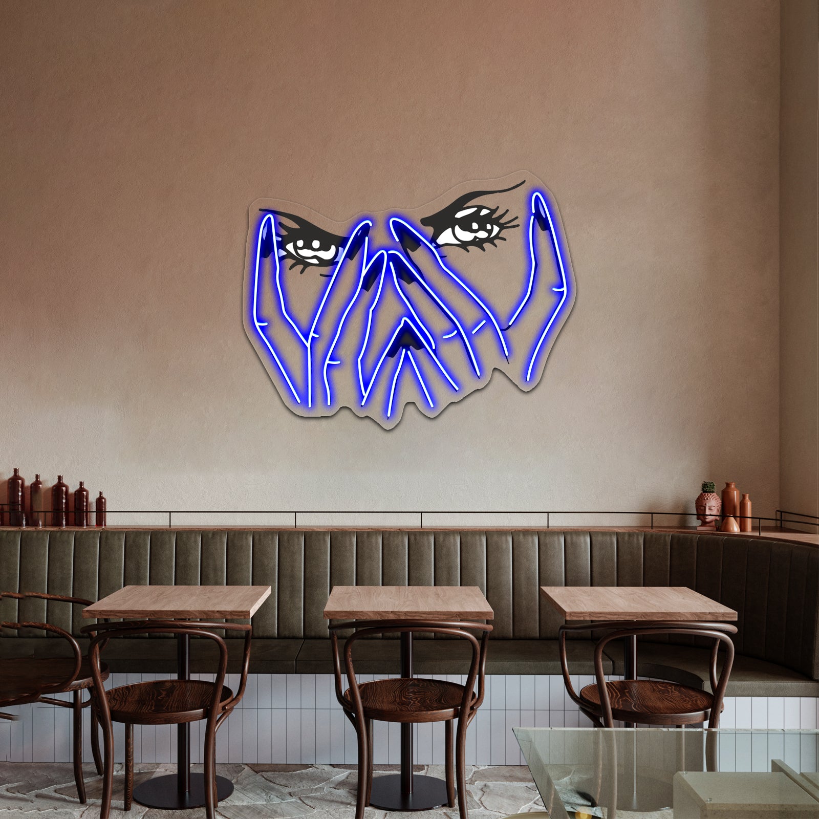 Crying Eyes Pop Artwork Business Led Sign