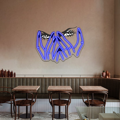 Crying Girl With Cigarette Artwork Business Led Sign