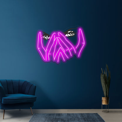 Crying Girl With Cigarette Artwork Business Led Sign