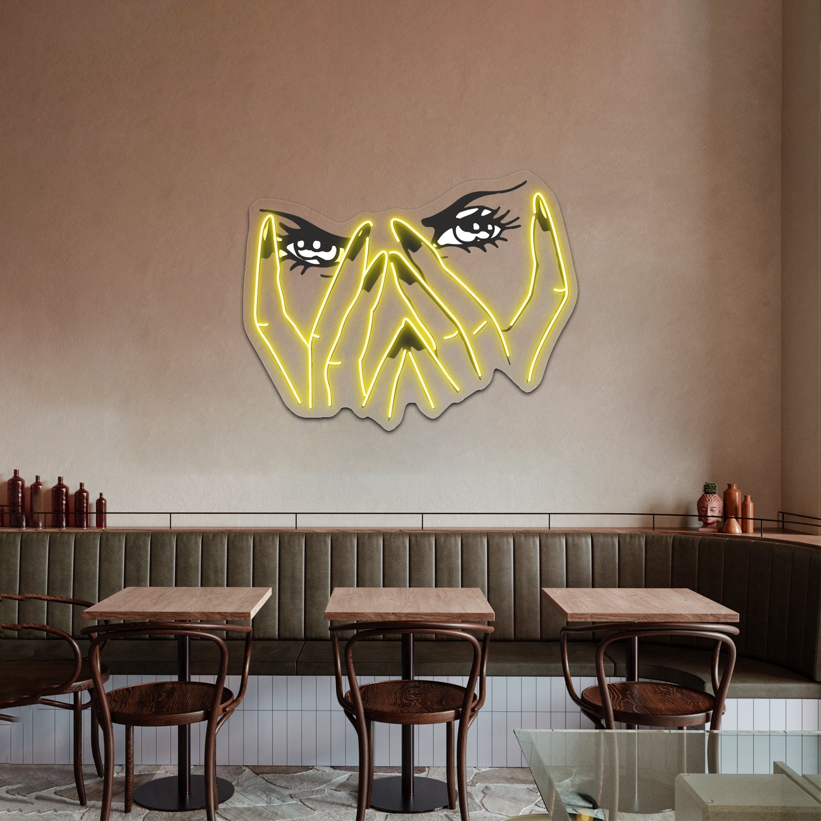 Crying Eyes Pop Artwork Business Led Sign