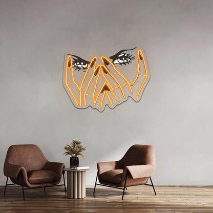 Crying Girl With Cigarette Artwork Business Led Sign - Shineneon