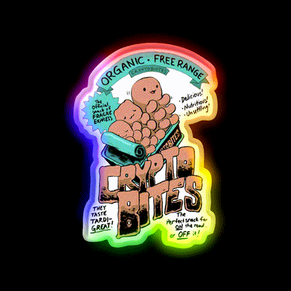 Crypto Bites Snack Food Led Neon Sign Rgb Color - LED neon sign close-up detail