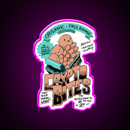 Crypto Bites Snack Food Led Neon Sign Rgb Color - Shineneon