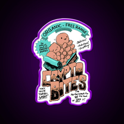 Crypto Bites Snack Food Led Neon Sign Rgb Color - Shineneon