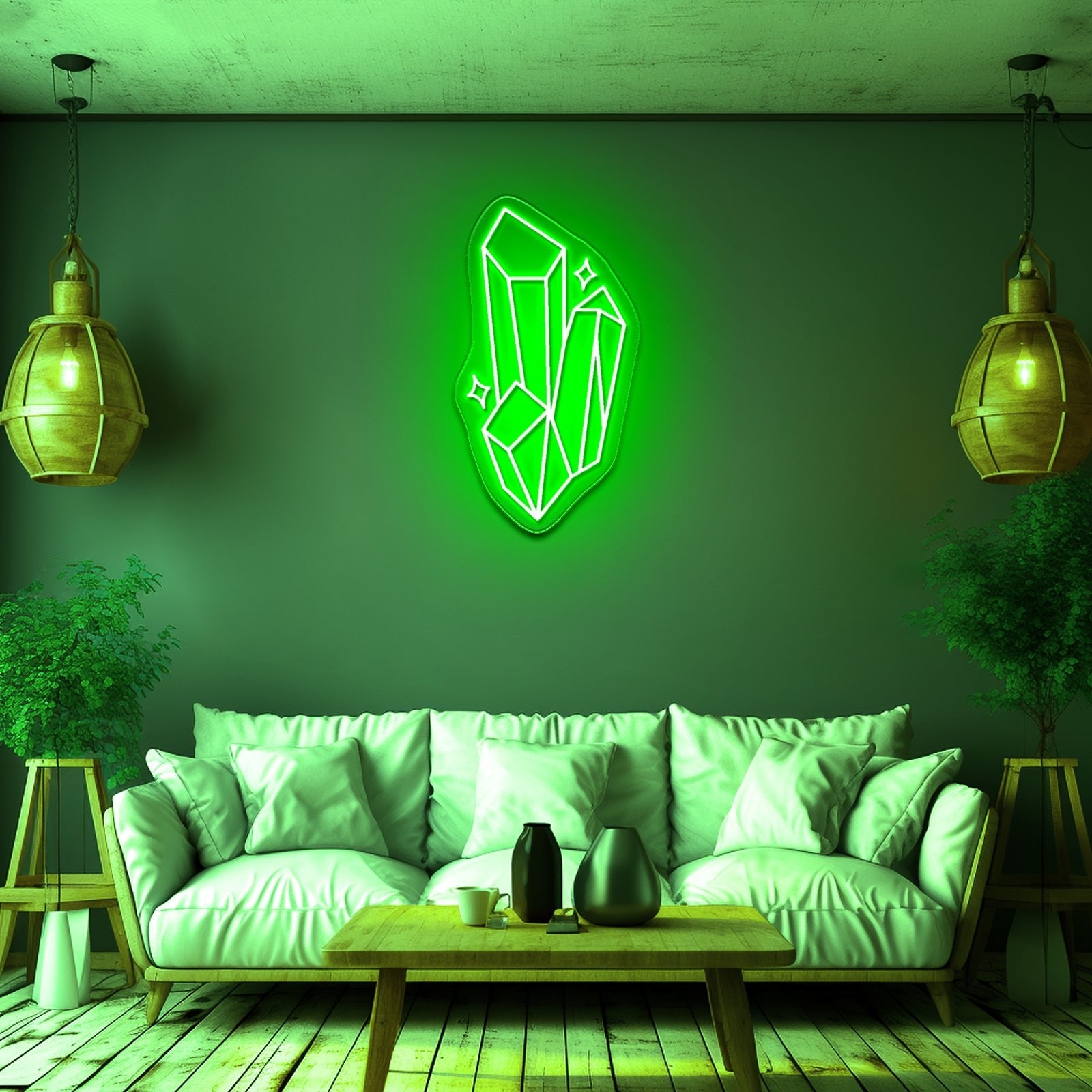 Crystal Neon Sign Green Led Light Signs - Shineneon