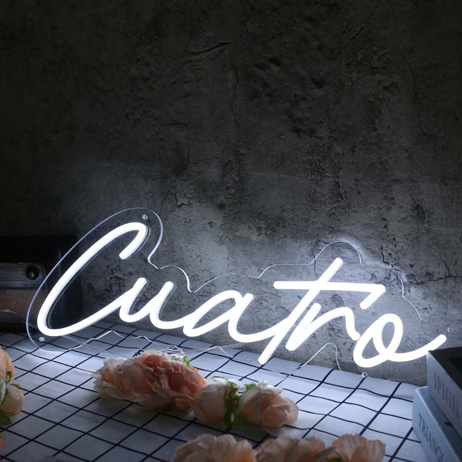 Cuatro White Led Neon Sign | Shineneon