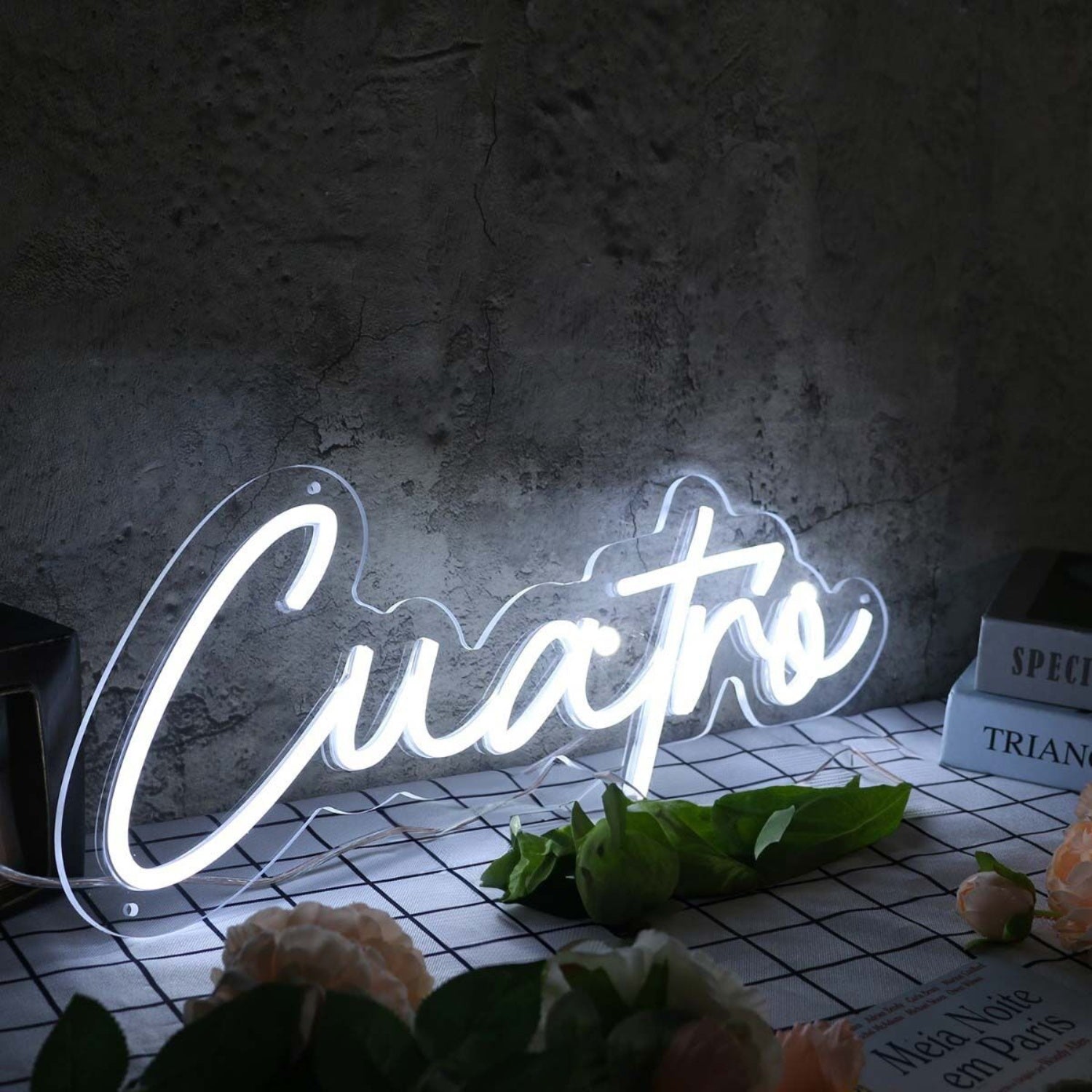 Cuatro White Led Neon Sign | Shineneon