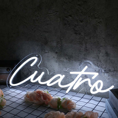 Cuatro White Led Neon Sign - Shineneon
