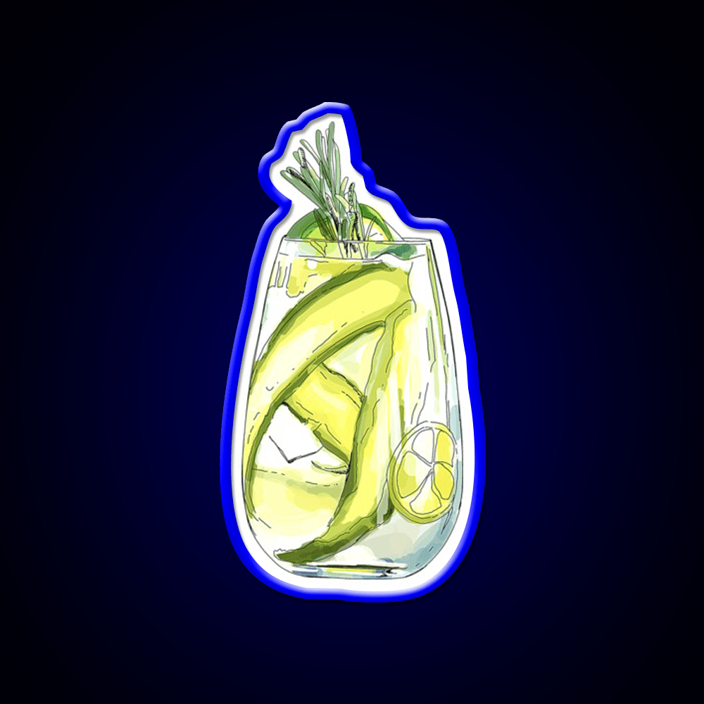 Cucumber Gin Tonic Cocktail Bar Decor Led Neon Sign Rgb Color - Shineneon