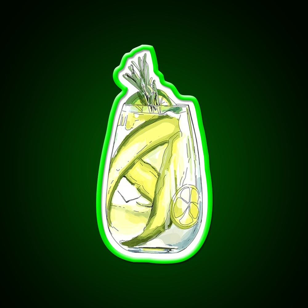 Cucumber Gin Tonic Cocktail Bar Decor Led Neon Sign Rgb Color - Shineneon