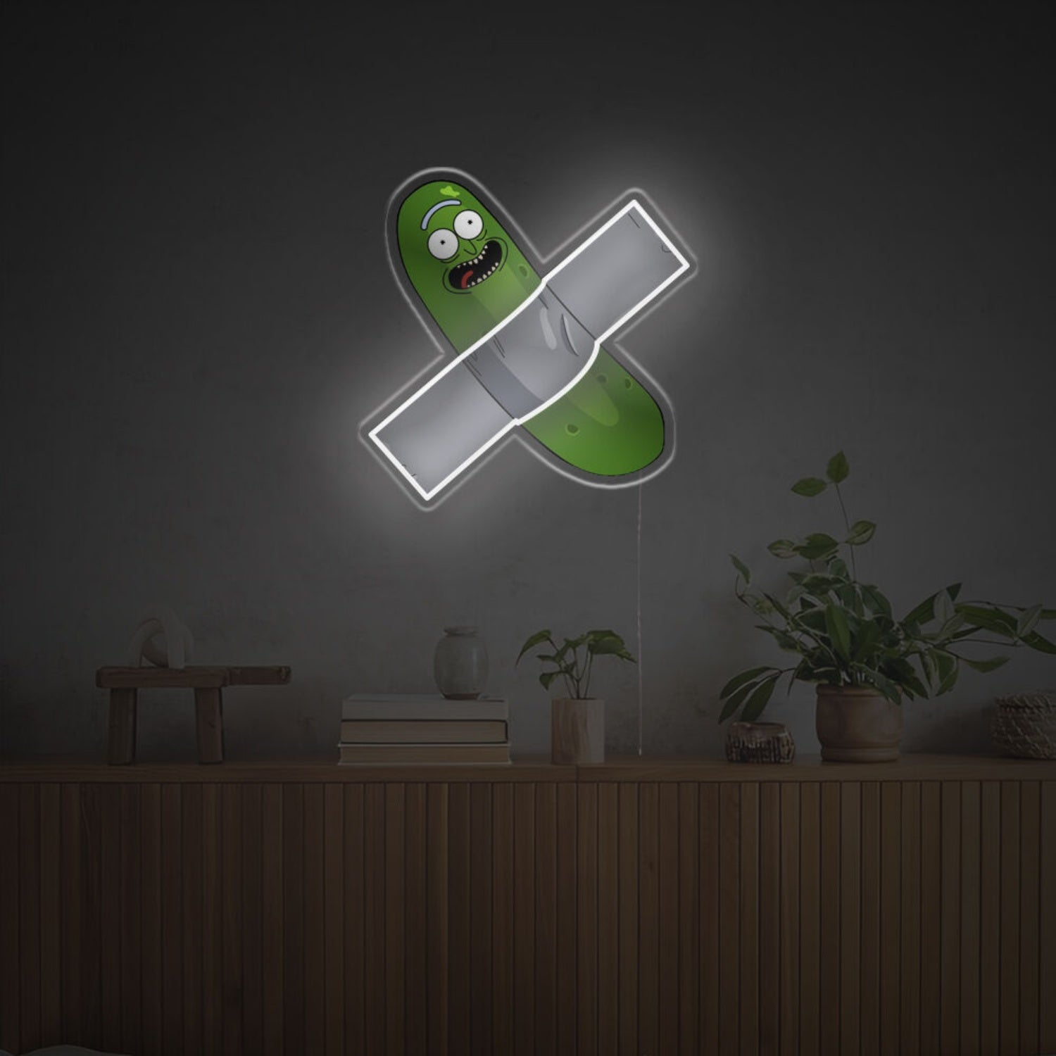 Cucumbered Rick Stuck With Tape Led Neon Acrylic Artwork | Shineneon