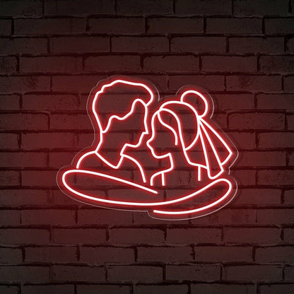 Cuddling Couple Shape Neon Sign | Shineneon