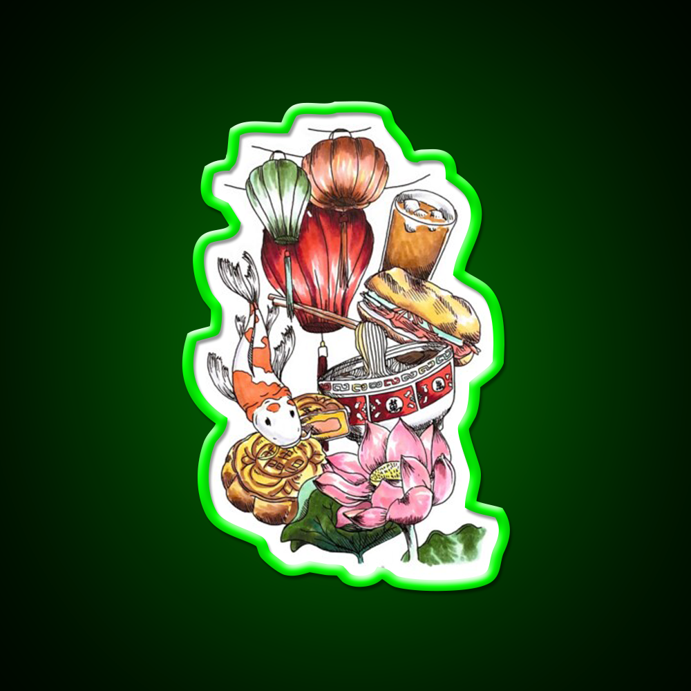 Culture Led Neon Sign Chinese Food Rgb Color