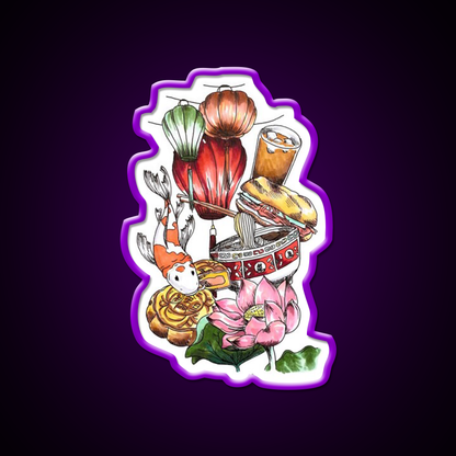 Culture Led Neon Sign Chinese Food Rgb Color