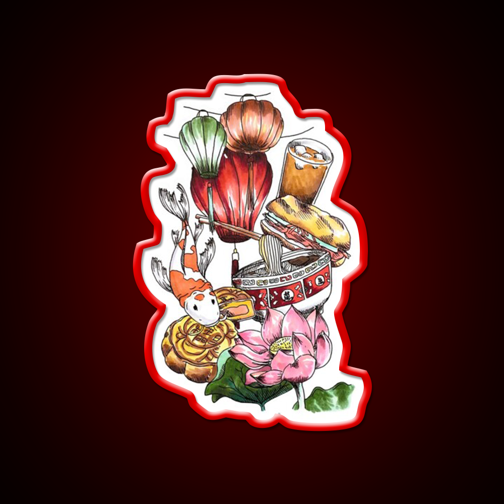 Culture Led Neon Sign Chinese Food Rgb Color