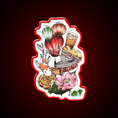 Culture Led Neon Sign Chinese Food Rgb Color - Shineneon