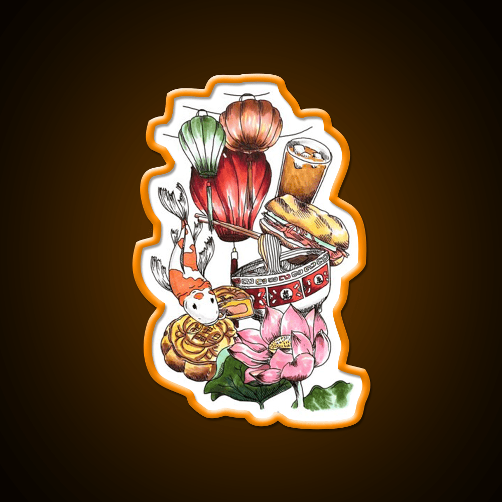 Culture Led Neon Sign Chinese Food Rgb Color - Shineneon