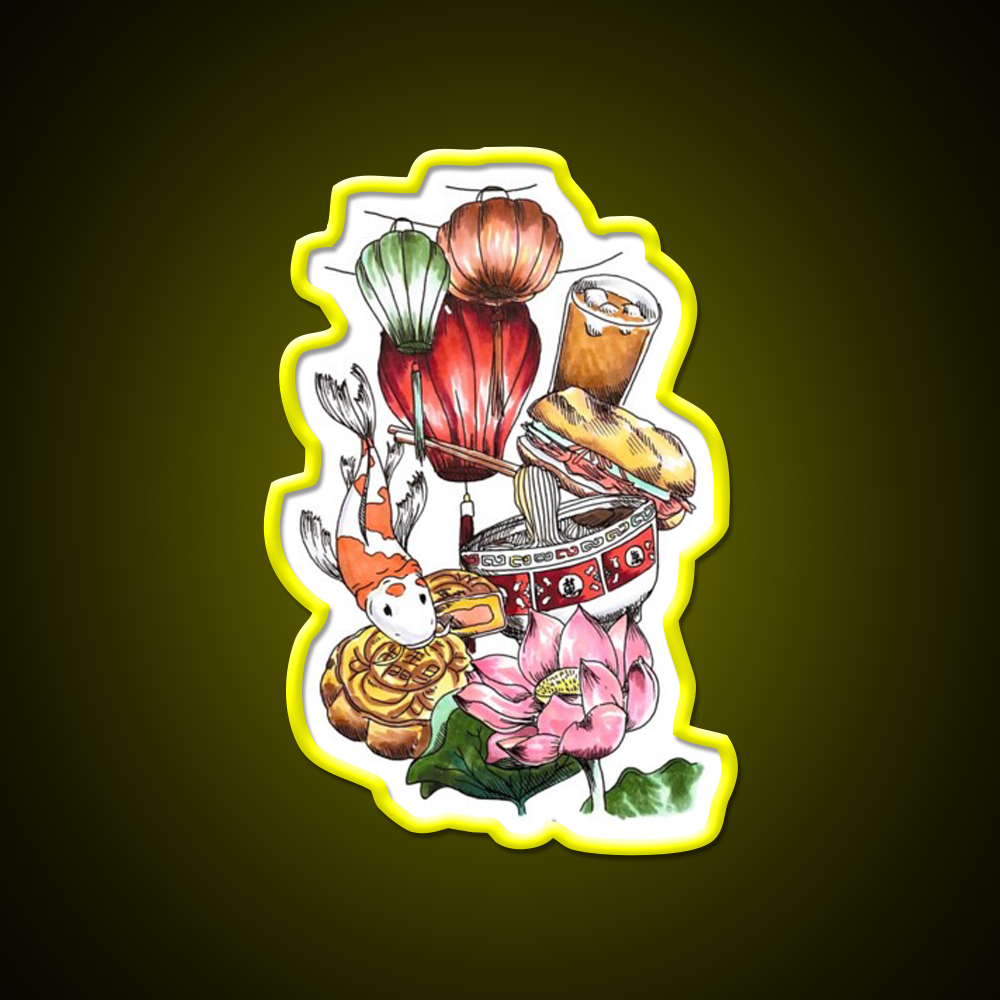 Culture Led Neon Sign Chinese Food Rgb Color