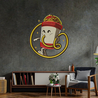 Cup Noodles Cartoon Noodle Slurp Uv Printed Led Neon Sign For Home Restaurant Decor | Shineneon