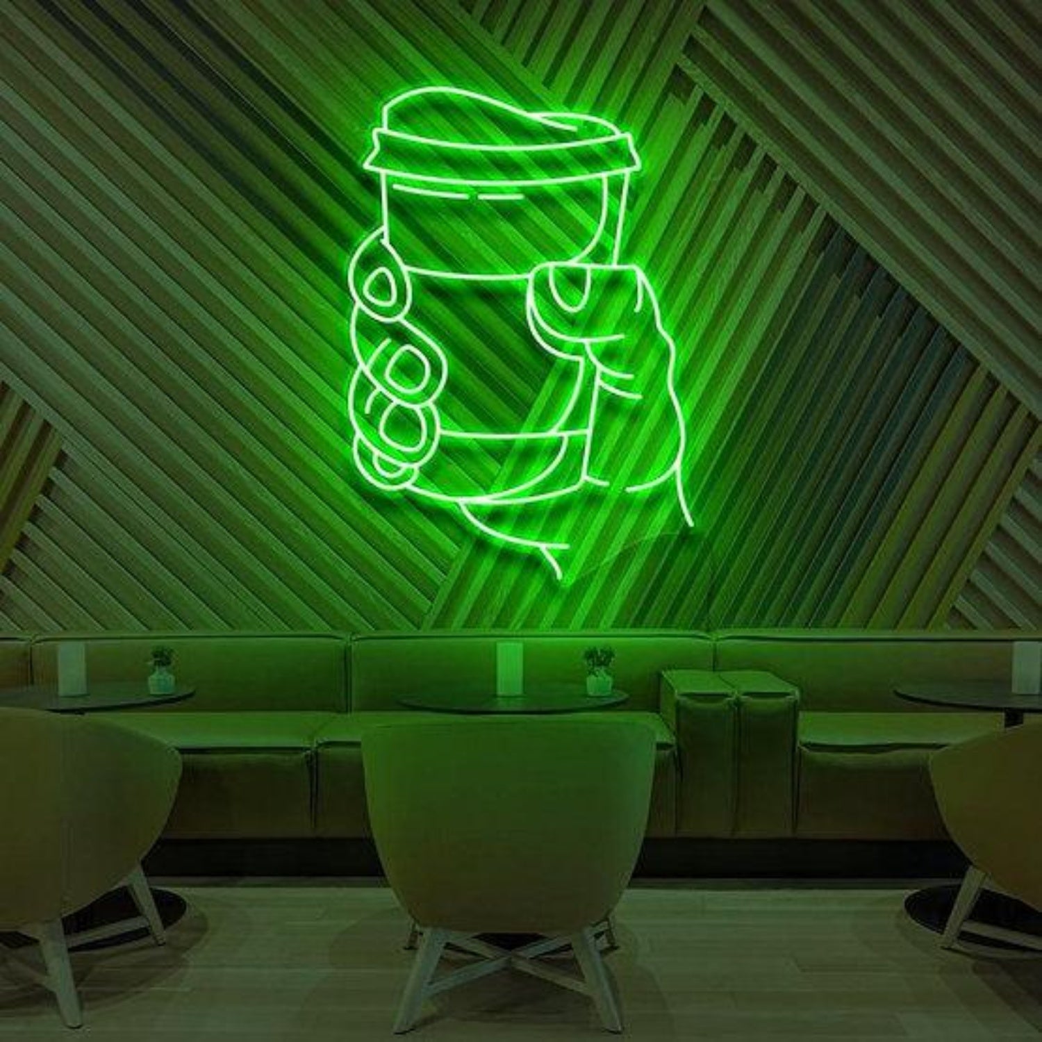 Cup O Joe Hand-Holding Coffee Led Neon Sign For Cafe Wall Decor | Shineneon