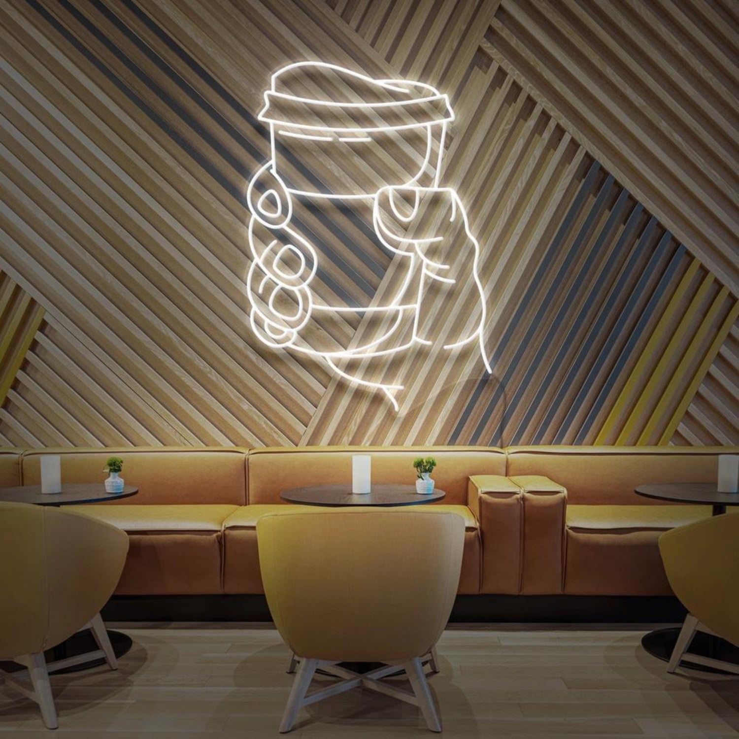 Cup O Joe Hand-Holding Coffee Led Neon Sign For Cafe Wall Decor | Shineneon