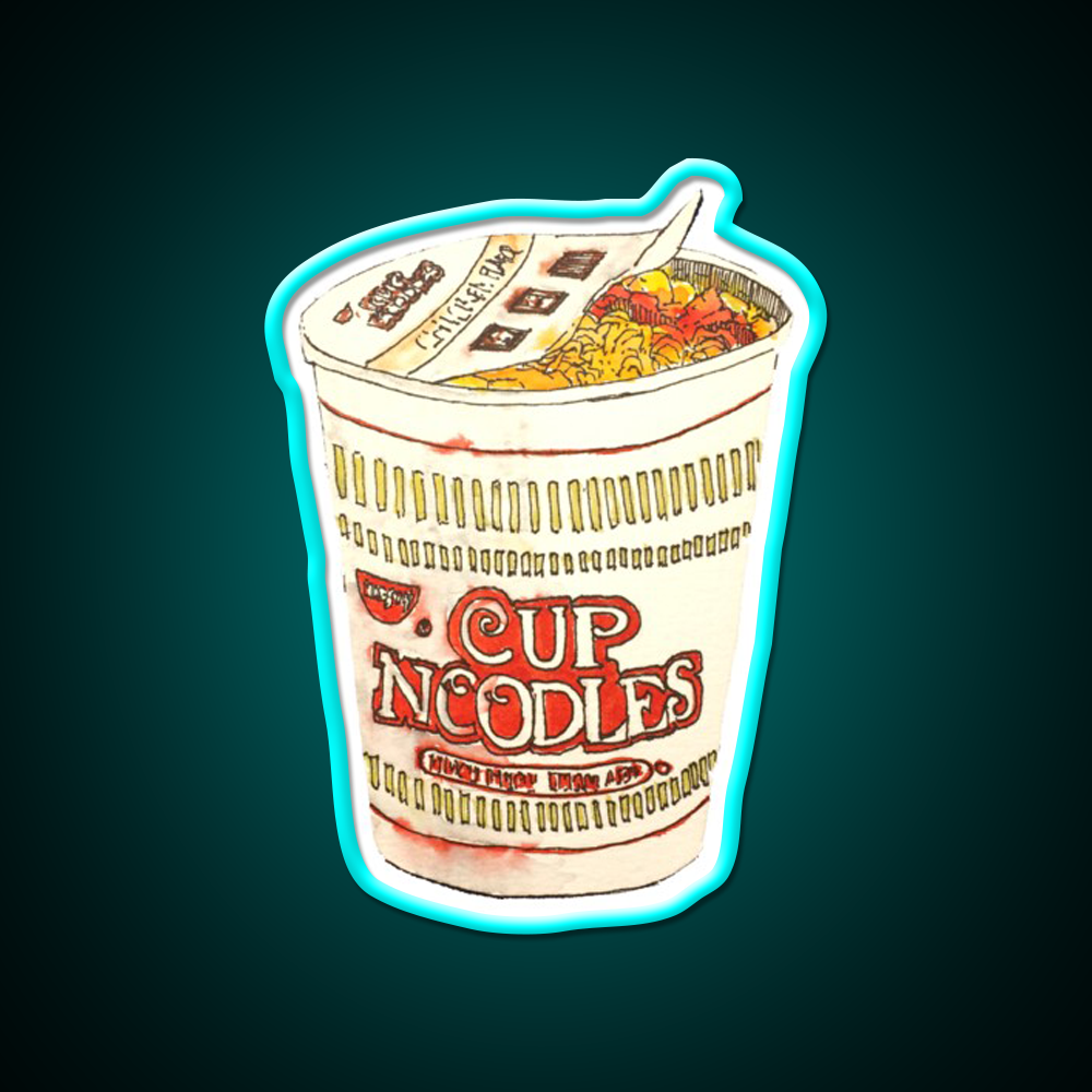 Cup O Noodle Fast Food Led Neon Sign For Burger Place Rgb Color