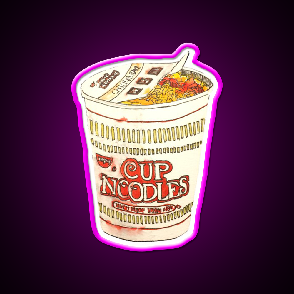 Cup O Noodle Fast Food Led Neon Sign For Burger Place Rgb Color