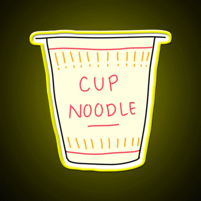 Cup O Noodle Snack Food Led Neon Sign Rgb Color - Custom LED neon sign front view