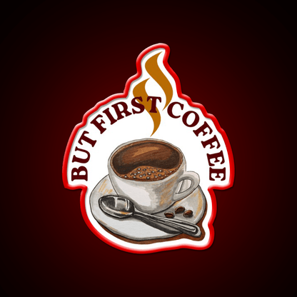 Cup Of Coffee First Cafe Led Neon Sign Espresso Bar Art Rgb Color - Shineneon