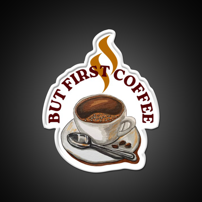 Cup Of Coffee First Cafe Led Neon Sign Espresso Bar Art Rgb Color