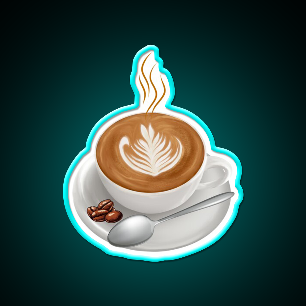 Cup Of Coffee First Of All Cafe Led Neon Sign Espresso Bar Art Rgb Color