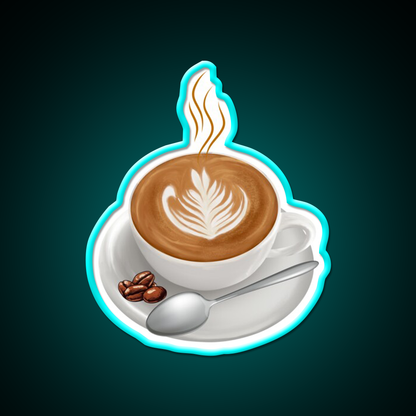 Cup Of Coffee First Of All Cafe Led Neon Sign Espresso Bar Art Rgb Color