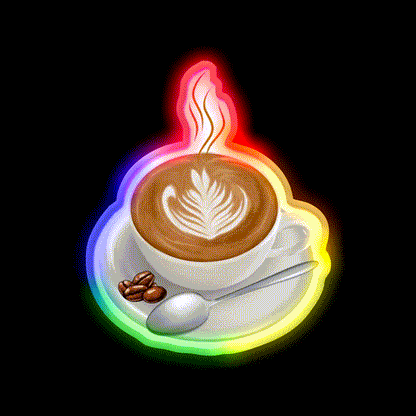 Cup Of Coffee First Of All Cafe Led Neon Sign Espresso Bar Art Rgb Color