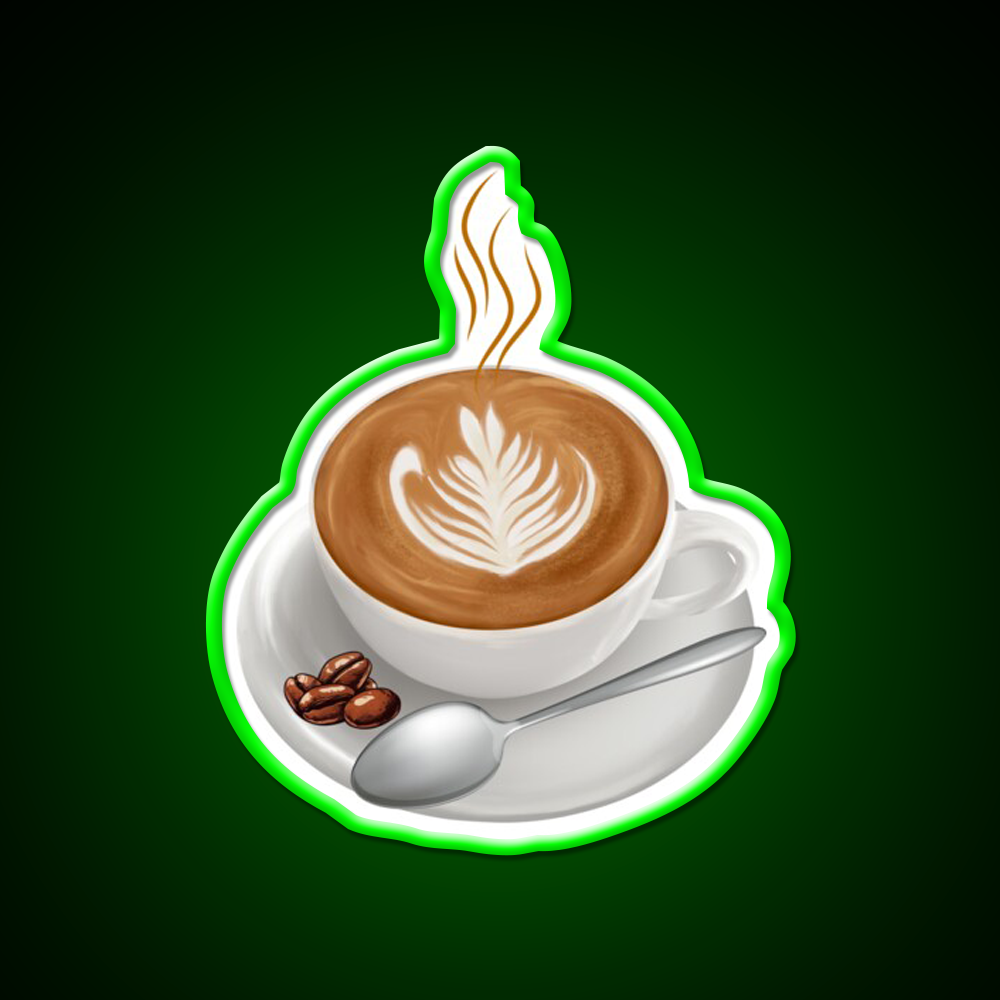 Cup Of Coffee First Of All Cafe Led Neon Sign Espresso Bar Art Rgb Color