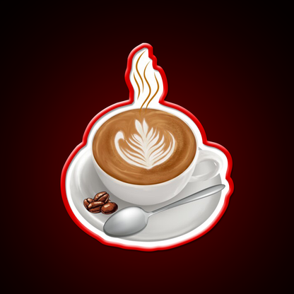 Cup Of Coffee First Of All Cafe Led Neon Sign Espresso Bar Art Rgb Color