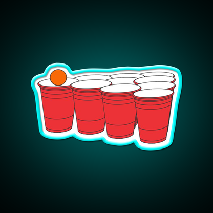 Cup Pong Beer Bar Decor Led Neon Sign Rgb Color - Size and dimension reference